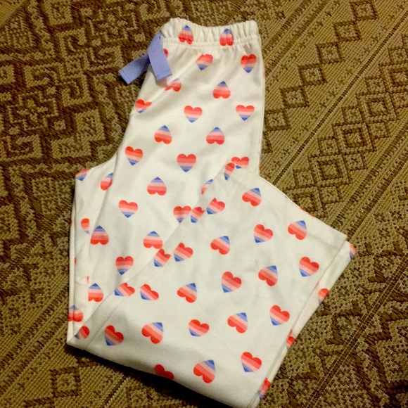 New Carters Girls soft Fleece Hearts Pajama Pants Sweatpants Size 6 - Picture 1 of 9